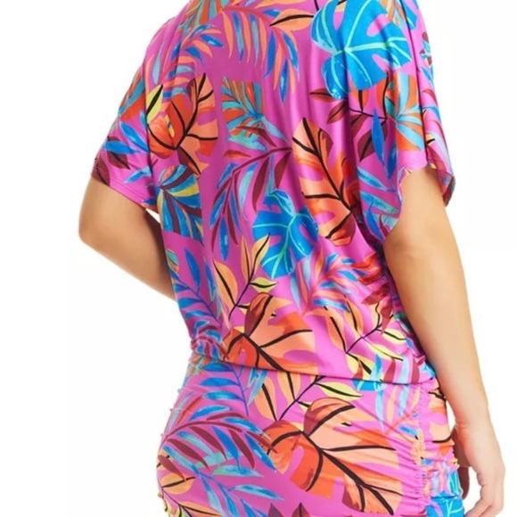 BAR III  NWT/ PARADISE IN THE PALMS ADJUSTABLE CAFTAN SWIM COVER-UP/ M - Picture 2 of 5